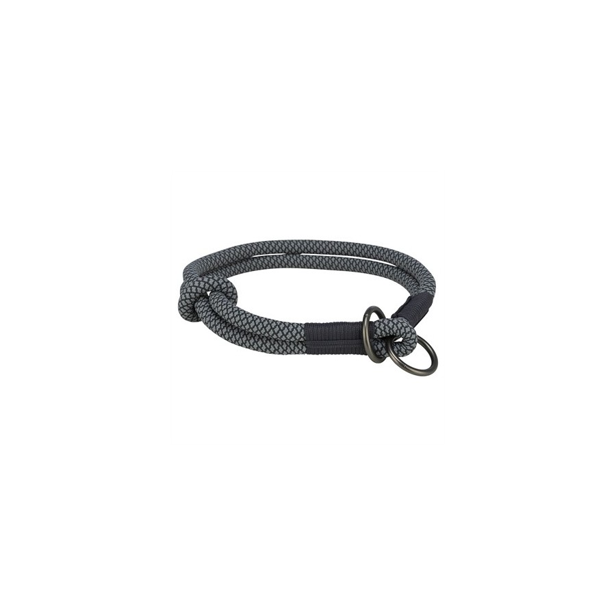 Trixie - Halsband Hond Soft Rope Halfslip Zwart / Grijs, 25x0,6cm