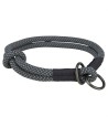 Trixie - Halsband Hond Soft Rope Halfslip Zwart / Grijs, 25x0,6cm