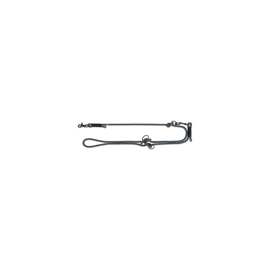 Trixie - Hondenriem Soft Rope Verstelbaar Zwart / Grijs, 200x0,6cm