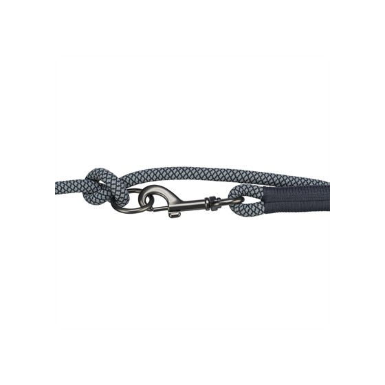 Trixie - Hondenriem Soft Rope Verstelbaar Zwart / Grijs, 200x1,3cm
