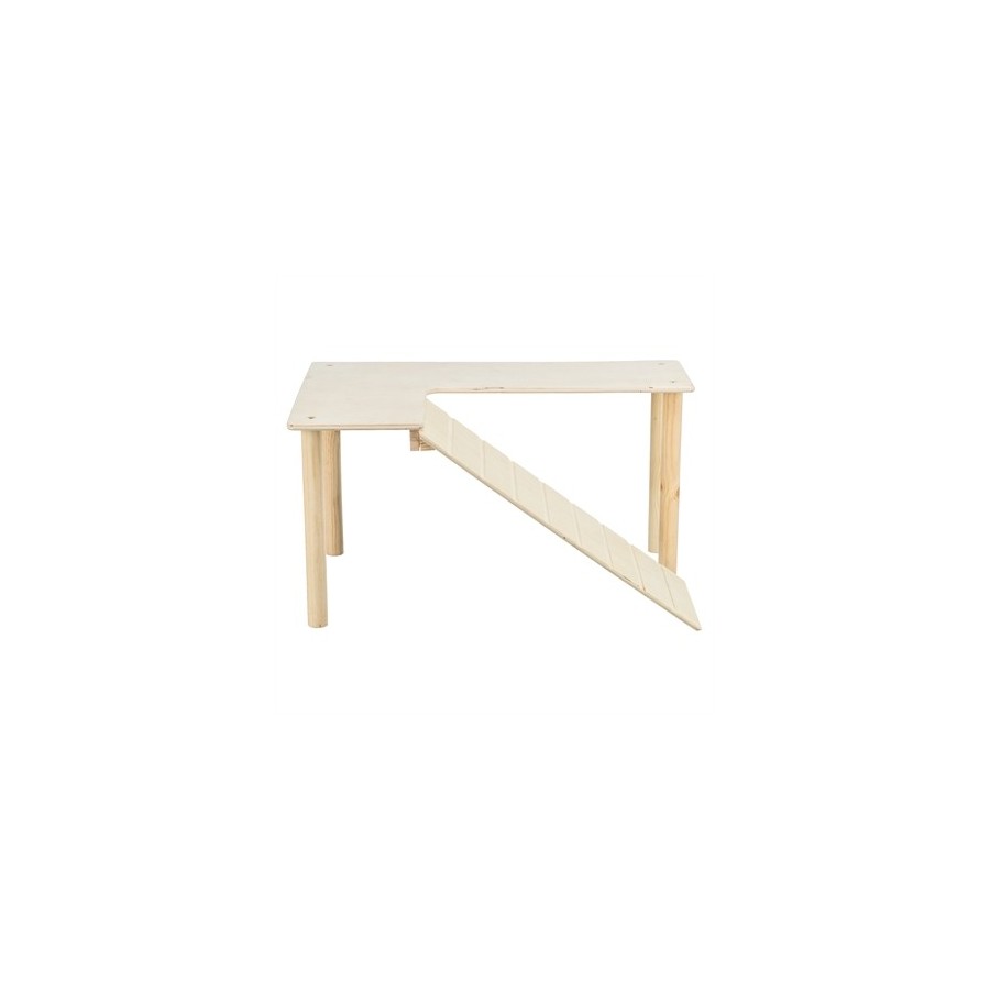 Trixie - Platform Met Helling Voor Muizen / Hamsters Onbehandeld Hout. 47x30x25cm