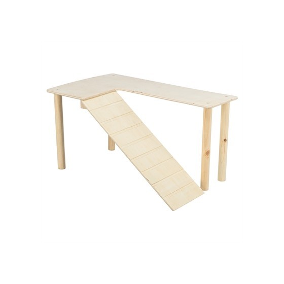 Trixie - Platform Met Helling Voor Muizen / Hamsters Onbehandeld Hout. 47x30x25cm