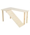 Trixie - Platform Met Helling Voor Muizen / Hamsters Onbehandeld Hout. 47x30x25cm