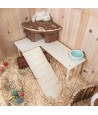 Trixie - Platform Met Helling Voor Muizen / Hamsters Onbehandeld Hout. 47x30x25cm