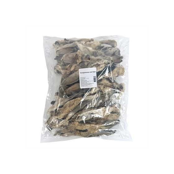 Petsnack - Konijnenoren met Vacht. 1kg