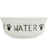 Trixie Drinkbak Hond Water Keramiek Wit / Zwart 2,6 LTR 25 CM