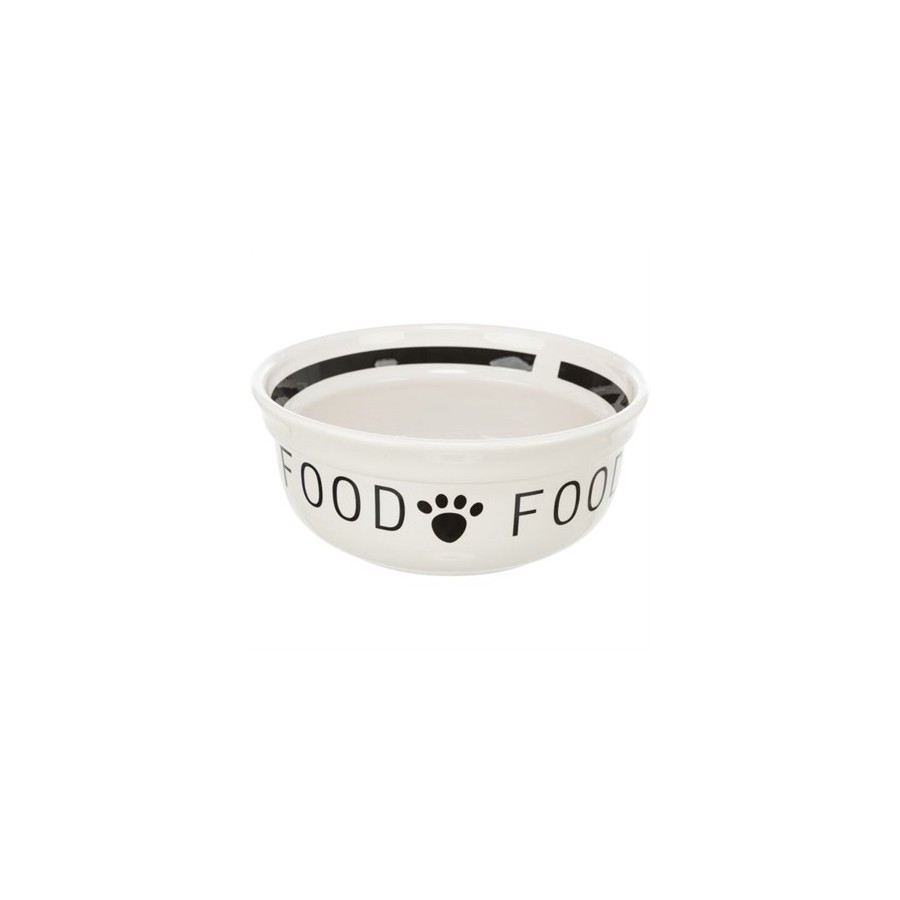 Trixie Voerbak Hond Food Keramiek Wit / Zwart 600 ML 15 CM