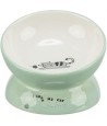 Trixie Voerbak / Drinkbak Kat Verhoogd Keramiek Salie / Wit 150 ML 13 CM