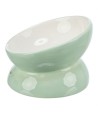 Trixie Voerbak / Drinkbak Kat Verhoogd Keramiek Salie / Wit 150 ML 13 CM
