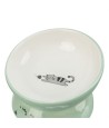 Trixie Voerbak / Drinkbak Kat Verhoogd Keramiek Salie / Wit 150 ML 13 CM