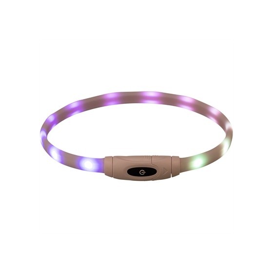 Trixie Lichtgevende Halsband Hond Usb Siliconen Oplaadbaar Meerkleurig 65X1,6 CM