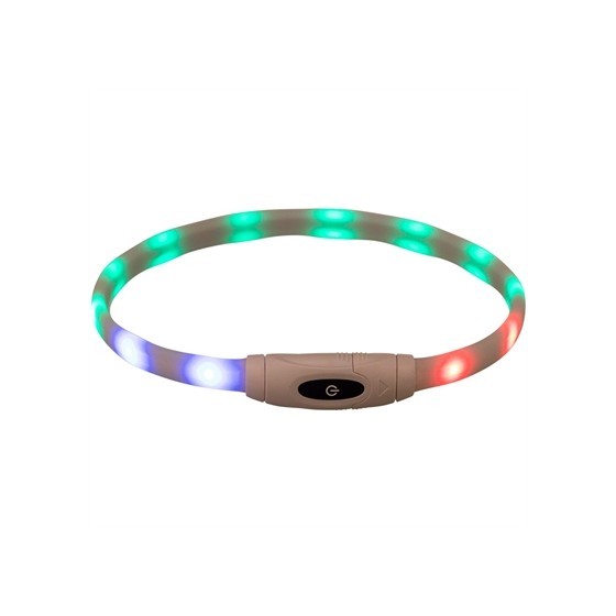 Trixie Lichtgevende Halsband Hond Usb Siliconen Oplaadbaar Meerkleurig 65X1,6 CM