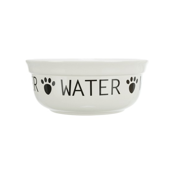 Trixie Drinkbak Hond Water Keramiek Wit / Zwart 1,6 LTR 20 CM