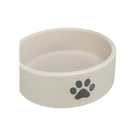 Trixie - Voerbak / Drinkbak Hond Pootmotief Keramiek Lichtgrijs / Grijs 800ml 16cm