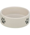 Trixie - Voerbak / Drinkbak Hond Pootmotief Keramiek Lichtgrijs / Grijs 1,4l 20cm