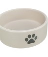 Trixie - Voerbak / Drinkbak Hond Pootmotief Keramiek Lichtgrijs / Grijs 1,4l 20cm