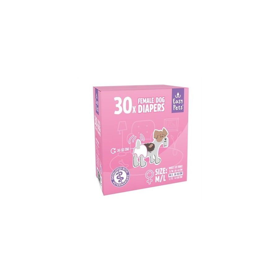 Easypets - Hondenluier, Teef M/L. 30 stuks