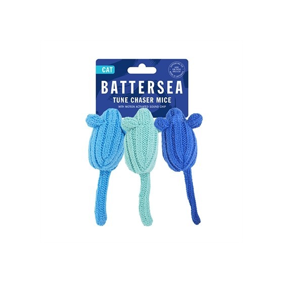 Battersea - Tune Chaser Muizen Blauw / Groen. 13x5cm, 3st