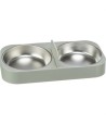 Trixie Voer & Drinkbak Kunststof / Rvs Wit. 32x16x5cm 2x500ml