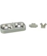 Trixie Voer & Drinkbak Kunststof / Rvs Wit. 32x16x5cm 2x500ml