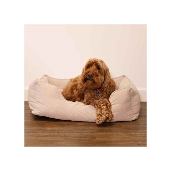 Rosewood - 40 Winks Hondenmand Cord Ribstof Beige. 71x58x23cm