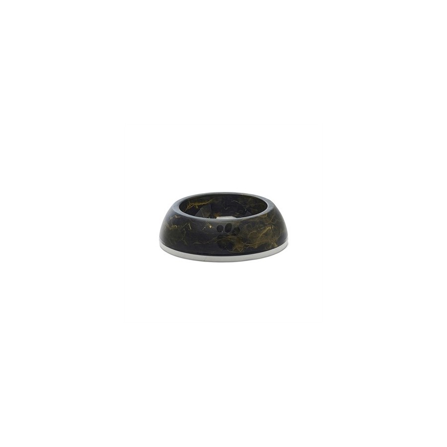 Savic - Voerbak Delice 1 Marble Zwart / Goud, 16,5x16,5x5cm 300ml