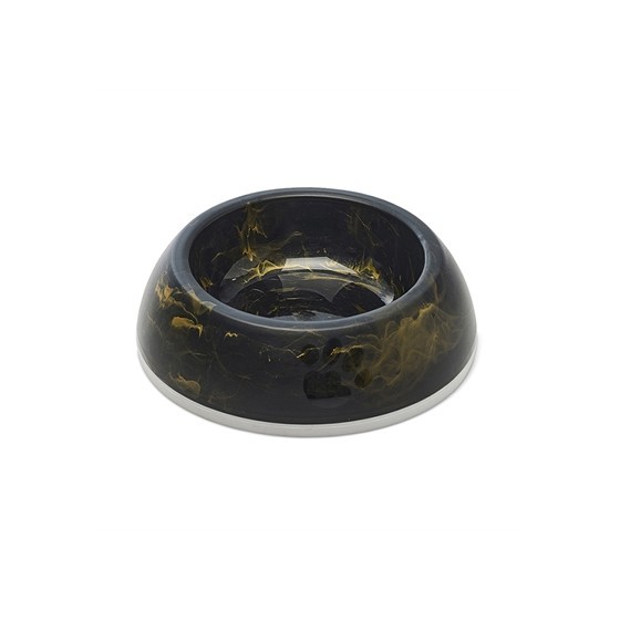 Savic - Voerbak Delice 1 Marble Zwart / Goud, 16,5x16,5x5cm 300ml