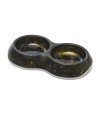 Savic - Voerbak Delice Dubbel Marble Zwart / Goud 26x15,5x4cm 2x200ml