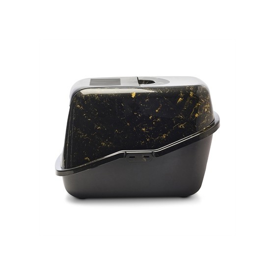 Savic - Kattenbak Nestor Marble Zwart / Goud. 56x39x38,5cm