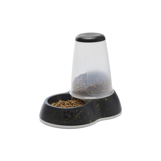 Savic - Voerdispencer Loop Marble Zwart / Goud, 32,5x22x29cm 3ltr