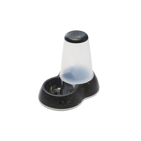 Savic - Voerdispencer Loop Marble Zwart / Goud, 32,5x22x29cm 3ltr