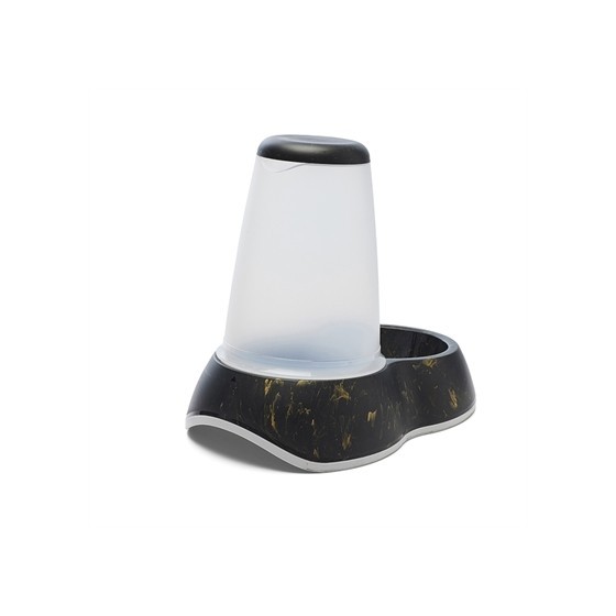Savic - Voerdispencer Loop Marble Zwart / Goud, 32,5x22x29cm 3ltr
