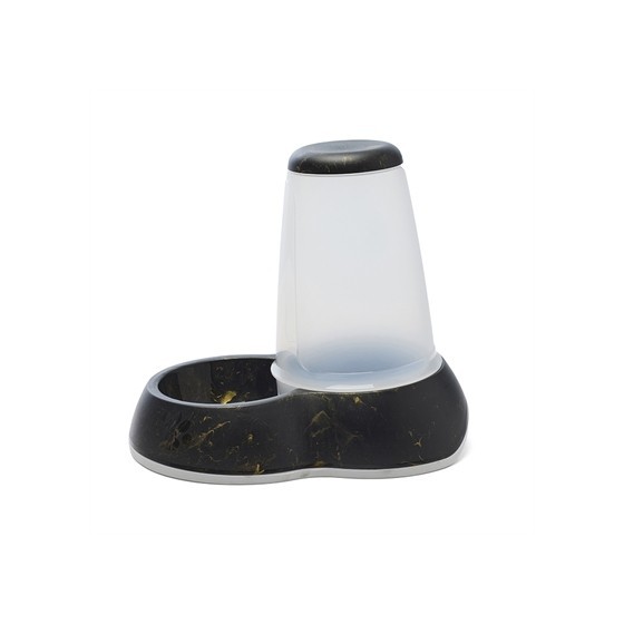 Savic - Voerdispencer Loop Marble Zwart / Goud, 32,5x22x29cm 3ltr