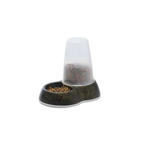 Savic - Voerdispencer Loop Marble Zwart / Goud, 26x17,5x23cm 1,5ltr