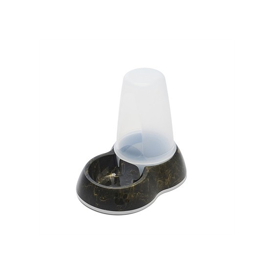 Savic - Voerdispencer Loop Marble Zwart / Goud, 26x17,5x23cm 1,5ltr