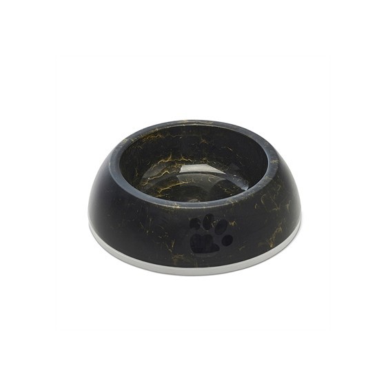 Savic - Voerbak Delice 2 Marble Zwart / Goud, 20,5x20,5x6,5cm 600ml