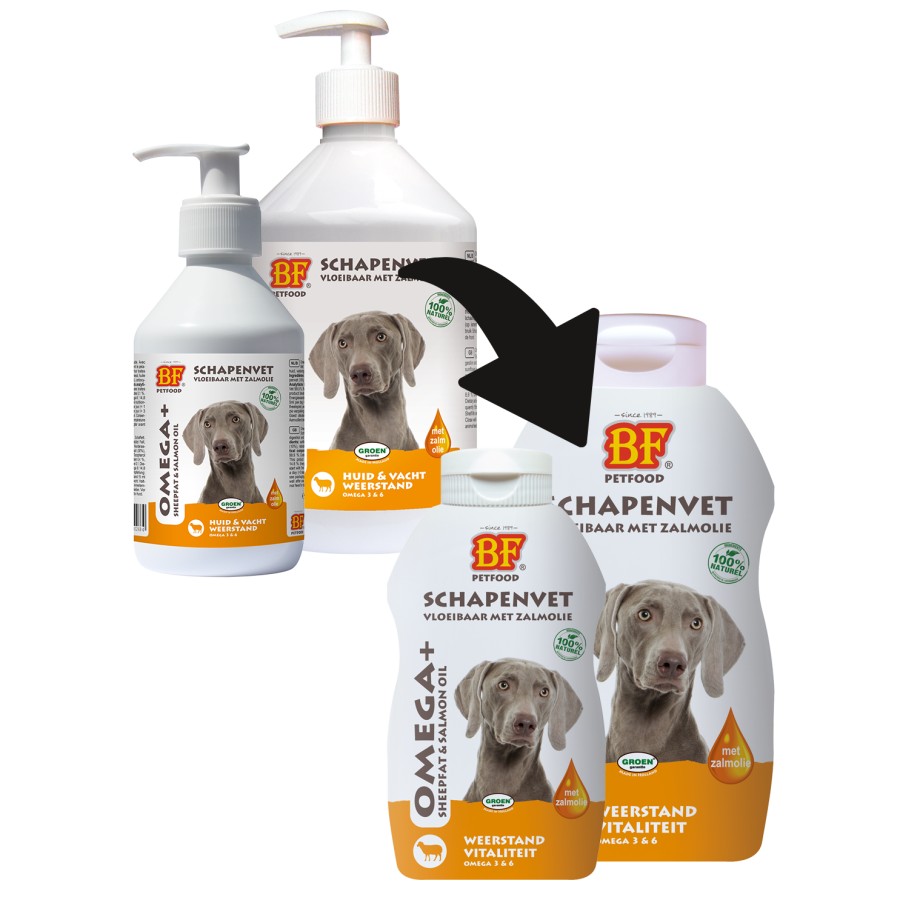BF Petfood - Vloeibaar Schapenvet met Zalmolie. 250ml
