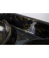 Savic - Butler Voerbak En Drinkbak Met Plateau Marble Zwart / Goud, 45x36x8cm 2x300ml