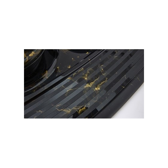 Savic - Butler Voerbak En Drinkbak Met Plateau Marble Zwart / Goud, 45x36x8cm 2x300ml