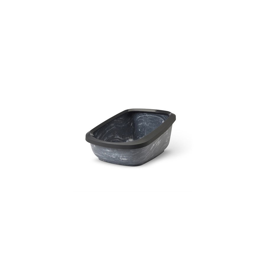 Savic - Kattenbak Aseo Jumbo Marble Grijs / Zwart. 67,5x48,5x29cm