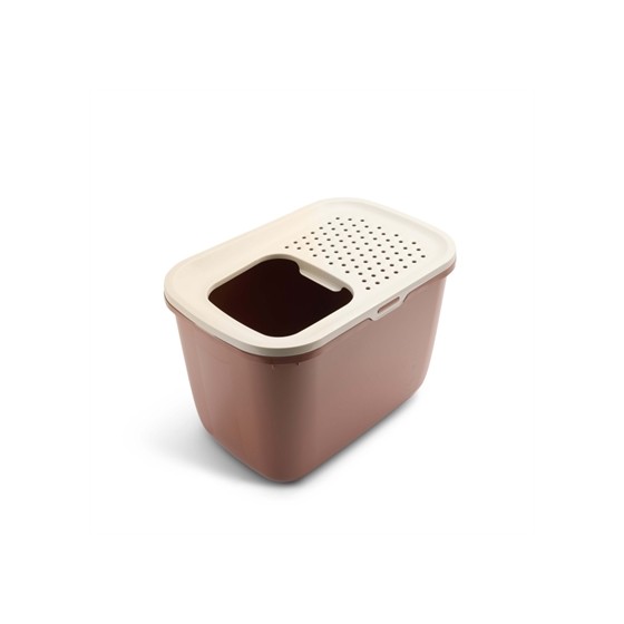Savic - Kattenbak Hop In Champagne Roze / Terracotta. 58,5x39x39,5cm