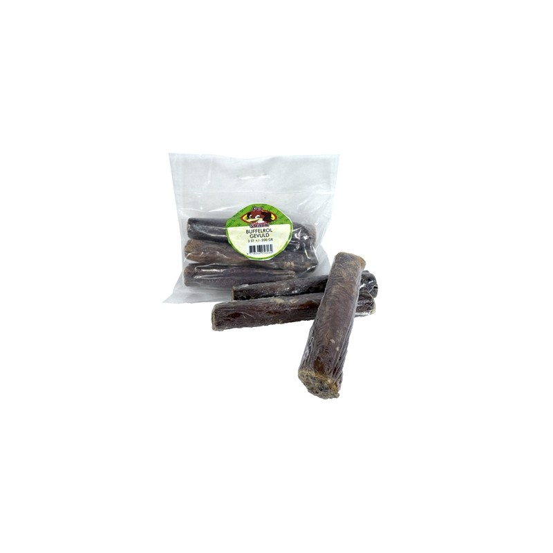 Petsnack - Buffelrol Gevuld. 3st +/- 200gr