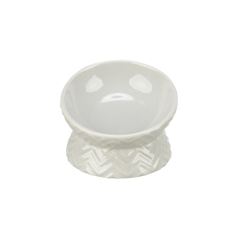 Trixie - Verhoogde Voerbak / Waterbak Keramiek Licht Taupe. 150ml 13cm