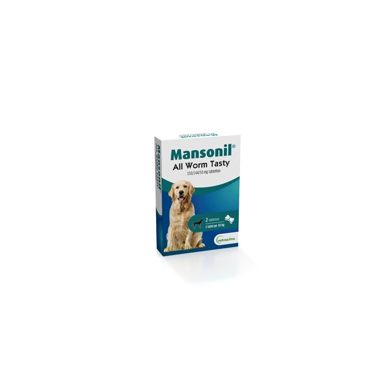 Mansonil - Hond All Worm Tasty Tabletten. 2 stuks