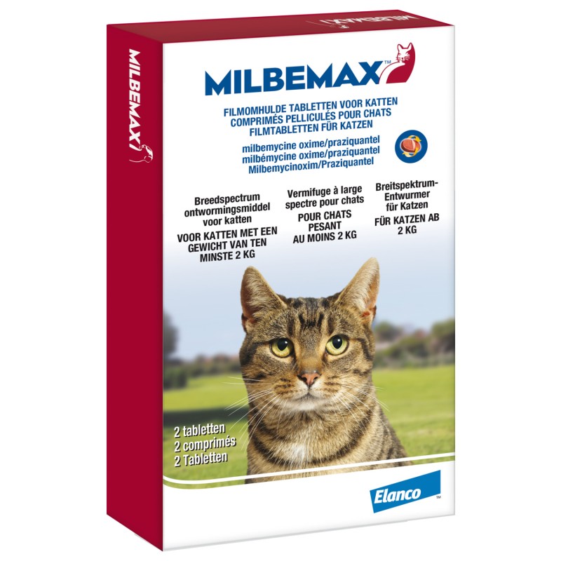 Milbemax - Ontworming Kat, 2 - 8kg. 2 Tabletten