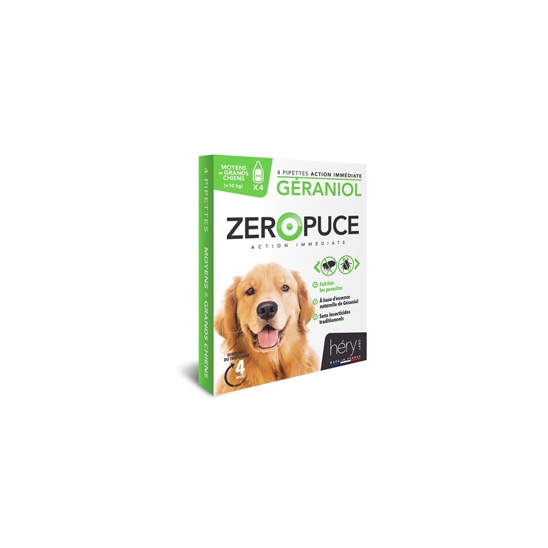 HERY ZEROPUCE VLOOIENDRUPPELS HOND GERANIOL ZONDER CHEMICALIEN