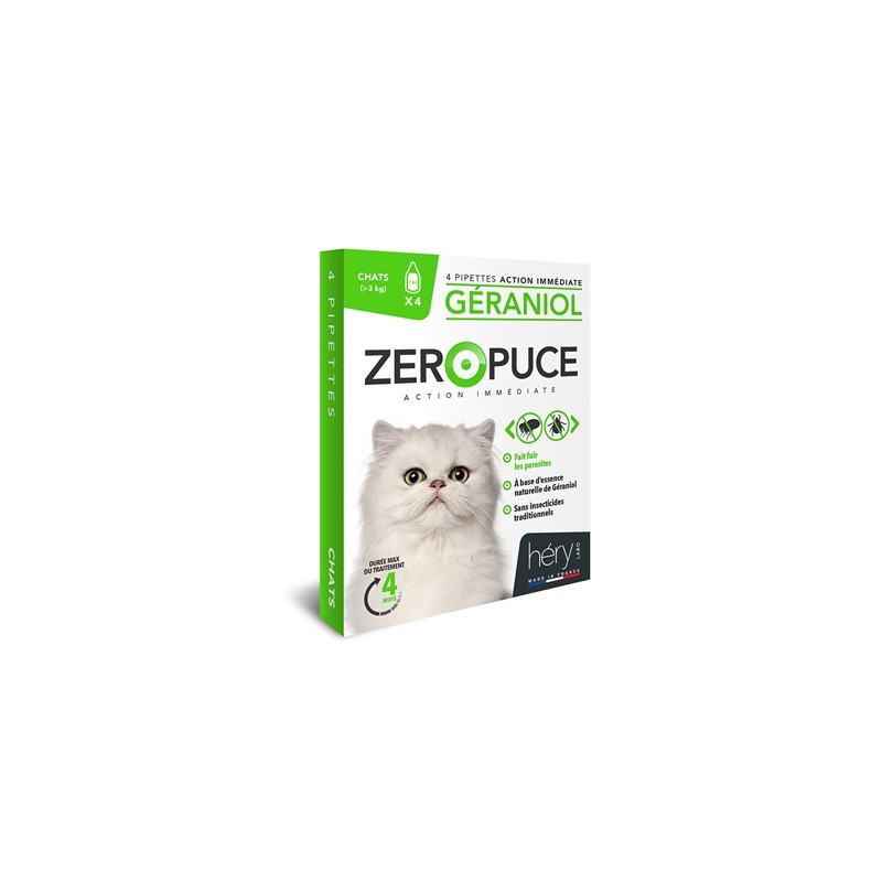 HERY ZEROPUCE VLOOIENDRUPPELS KAT GERANIOL ZONDER CHEMICALIEN