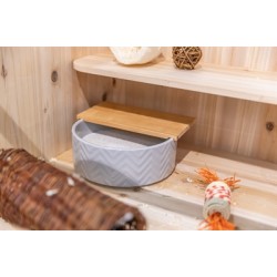 TRIXIE ZANDBAD MET PLATFORM MUIZEN / HAMSTERS KERAMIEK / HOUT