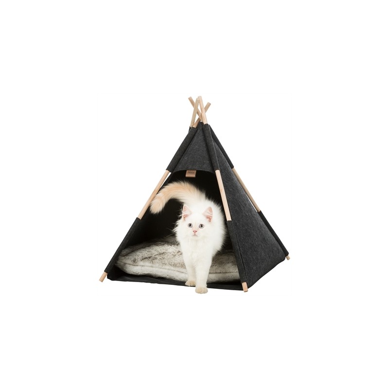 TRIXIE KATTENMAND TIPI VILT ANTRACIET