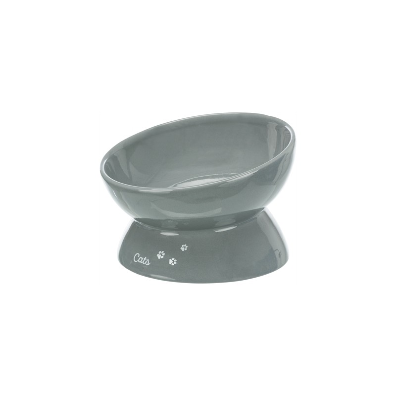 Trixie - Voerbak Kat XXL Keramiek Verhoogd Grijs, 350ml / 17cm